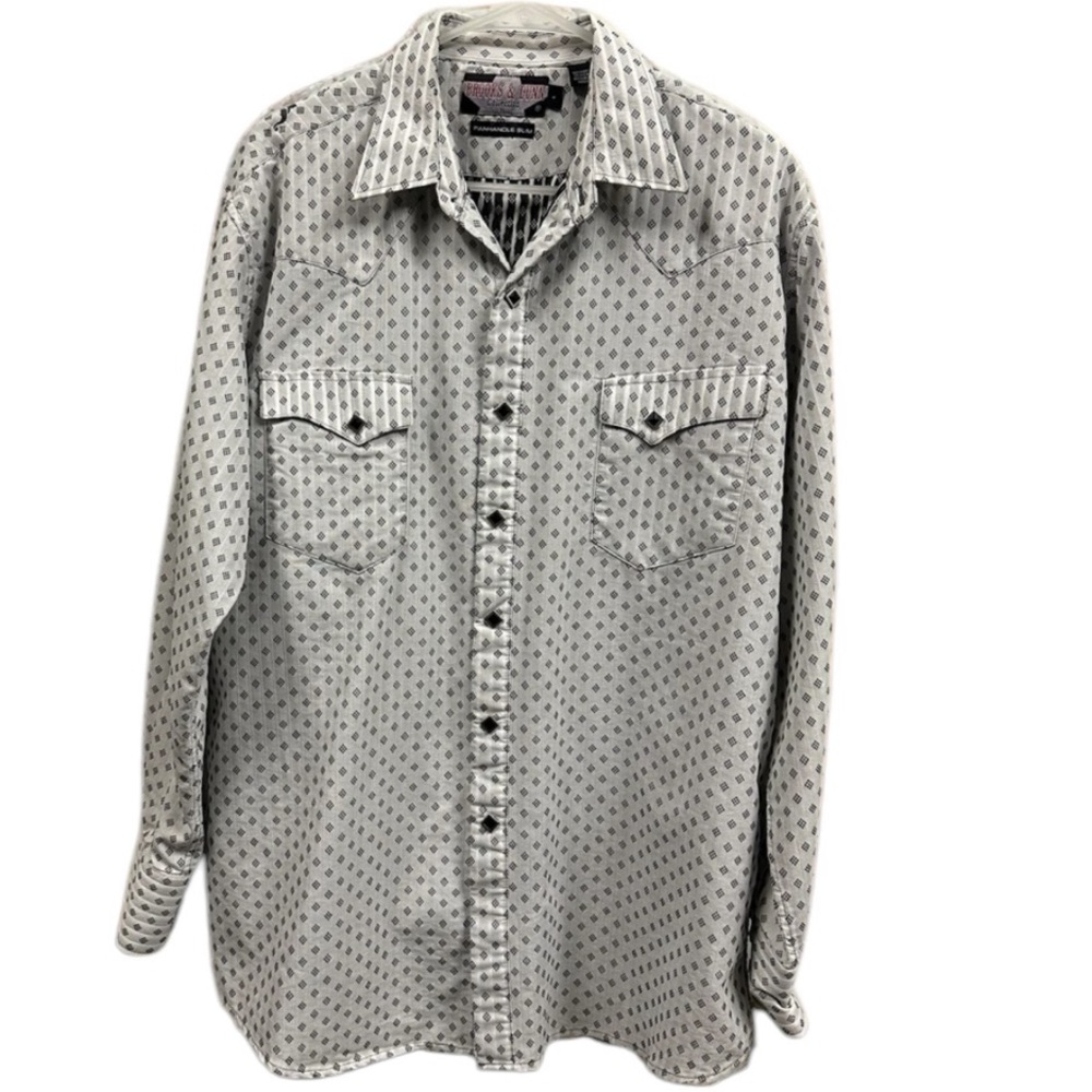 Brooks & Dunn Collection Western Panhandle Slim Snap Up Long Sleeve Shirt Large